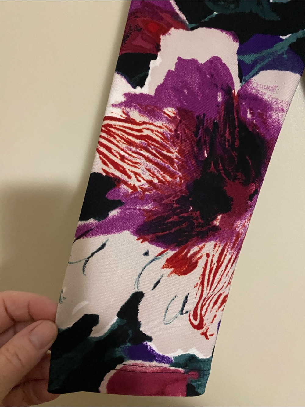 Ralph Lauren Black Floral Cowl-Neck Midi Dress with Purple & Teal Accents - Picture 4 of 5